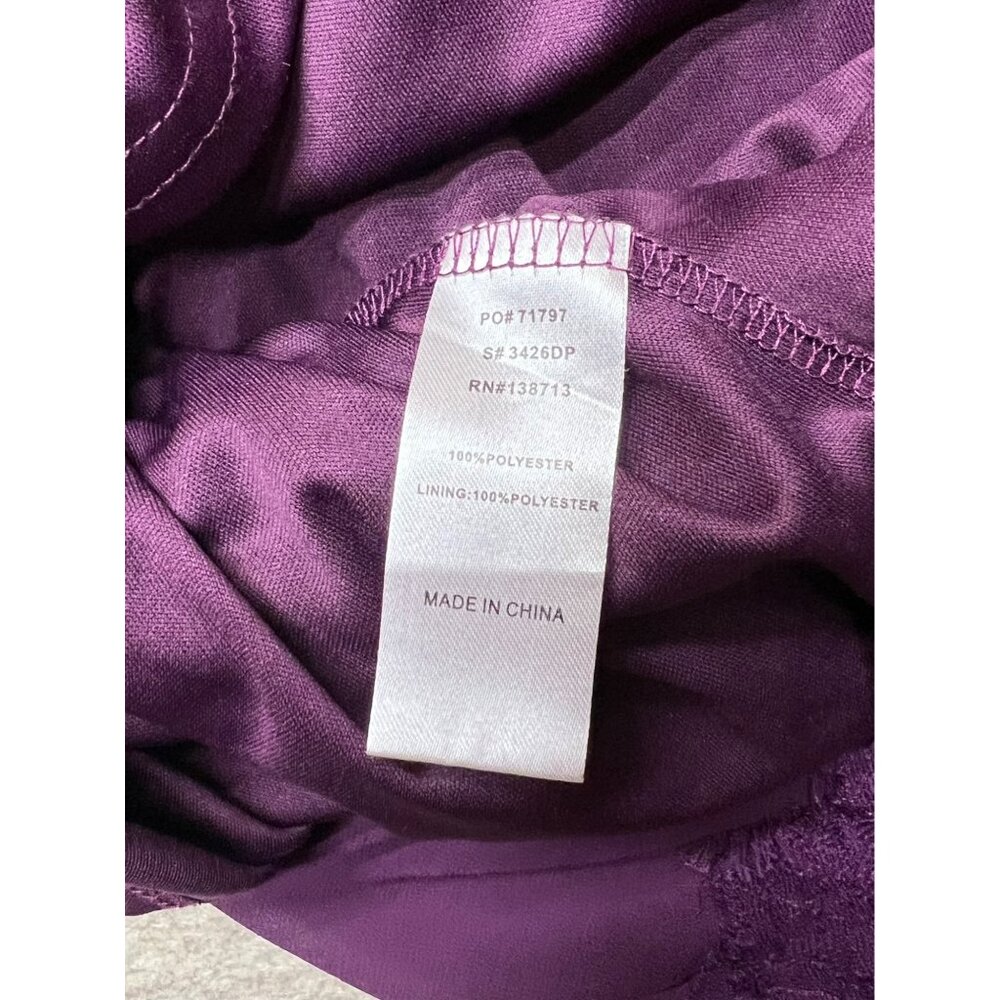 Doe & Rae Purple Short Sleeve With Lace Trim Mini Dress Size 1X - Picture 7 of 10